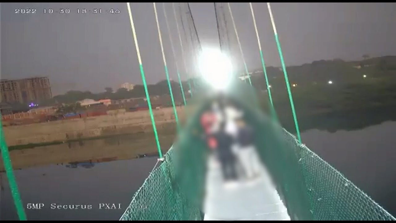 WARNING: Moment of deadly bridge collapse in India