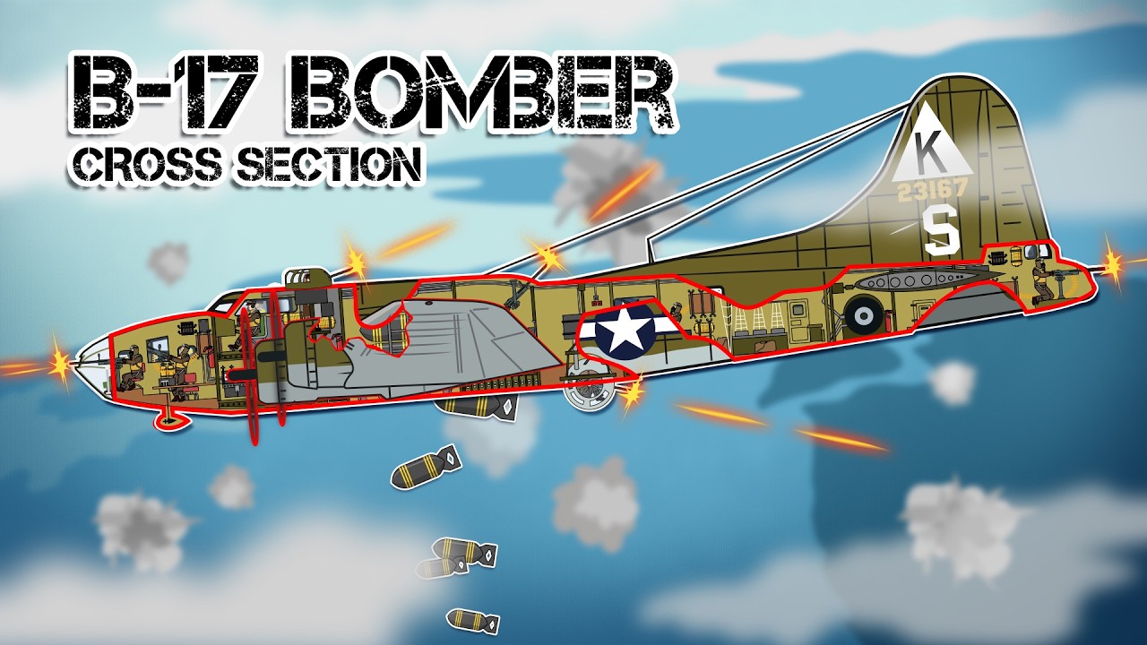 Жизнь внутри летающей крепости B-17 (поперечный разрез)