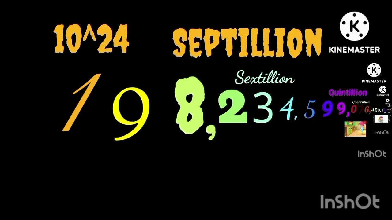 Numbers 0 to 1 Nonillion with sound effects 