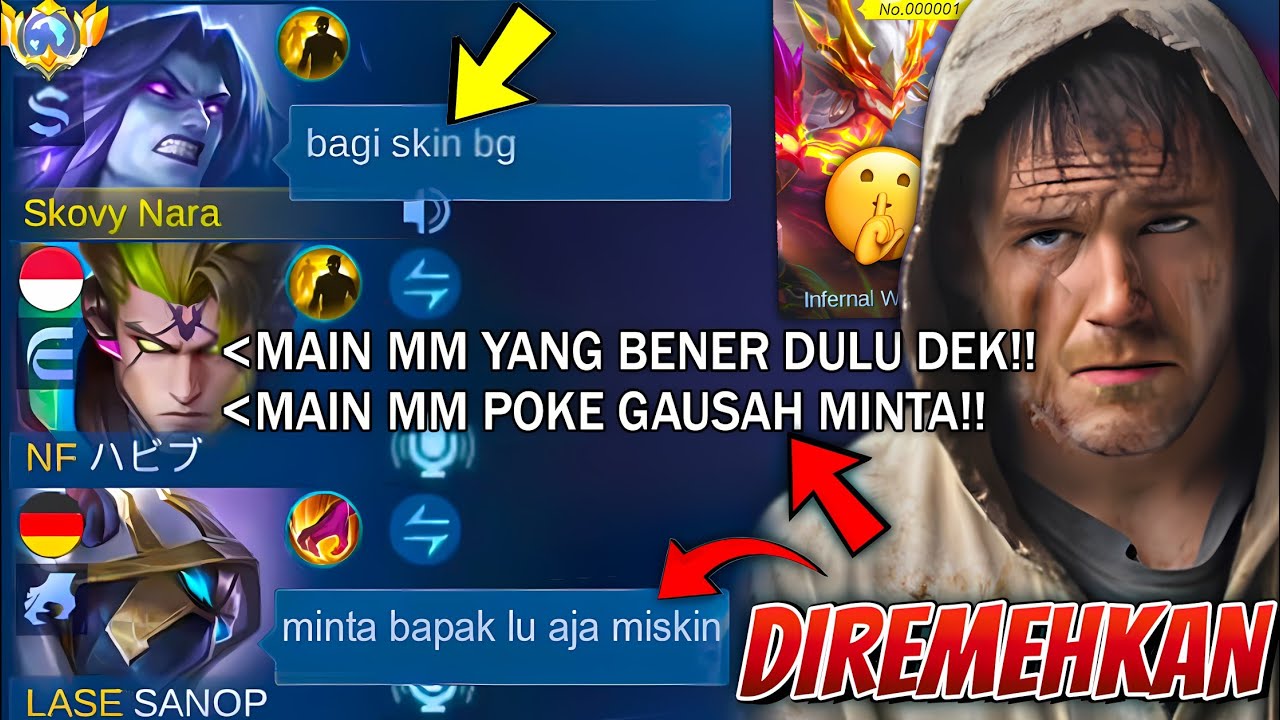 GLOBAL MOSKOV PRANK JADI MISKIN GAK PUNYA SKIN KE PUBLIK ON MIC! DIHINA DAN DIEJEK!!😰~ MLBB