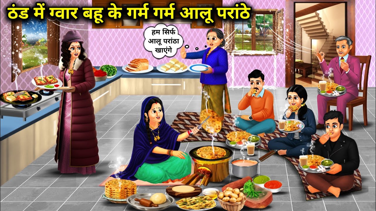 ठंड में ग्वार बहु के गर्म गर्म आलू के पराठे | Hot Potato Parathas Of Guar Daughter In-Law In Cold 