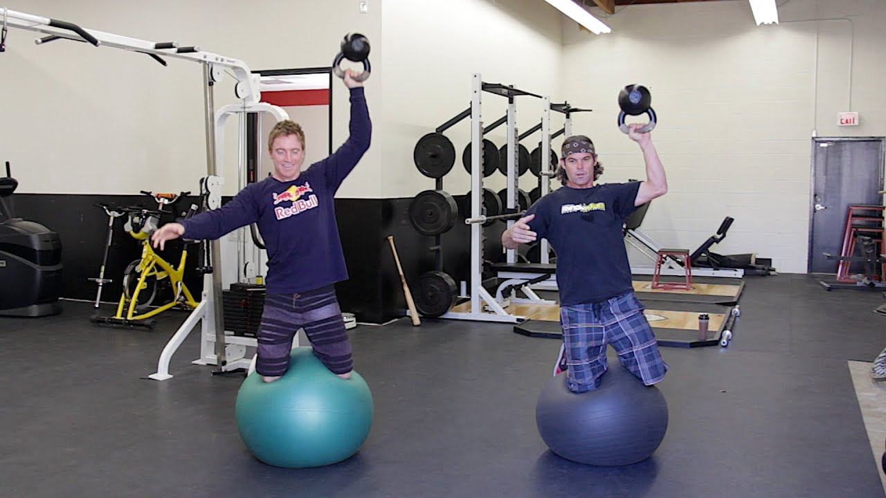Aaron Gwin Working out with Ryan Hughes at the Ryno Power Gym
