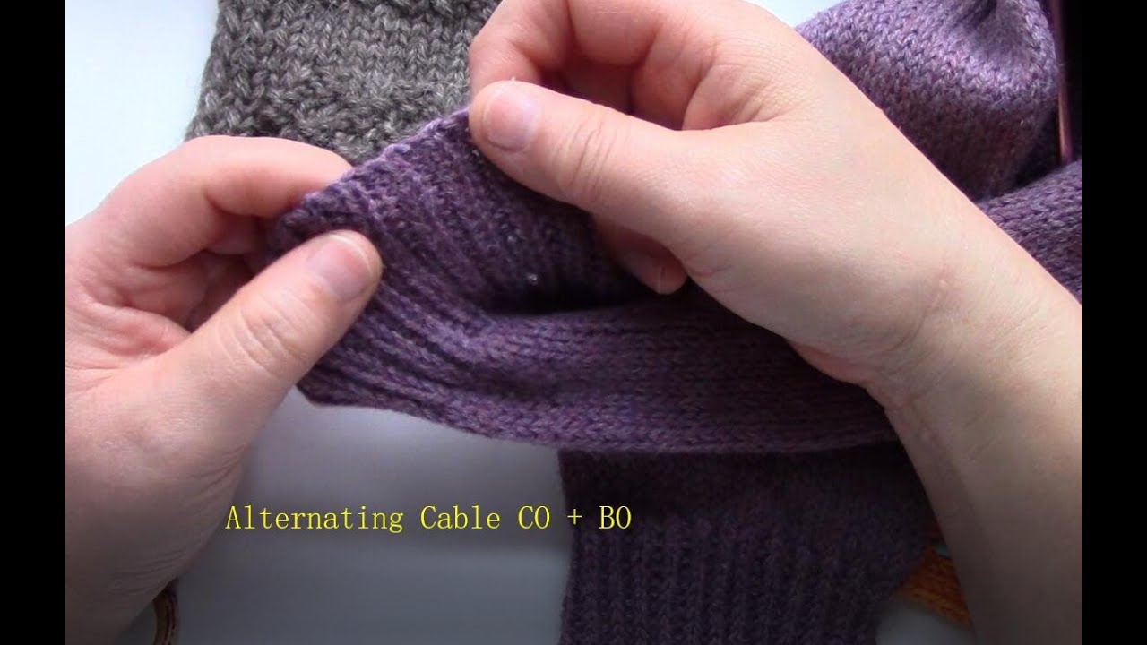 alternating cable cast on + Bind off