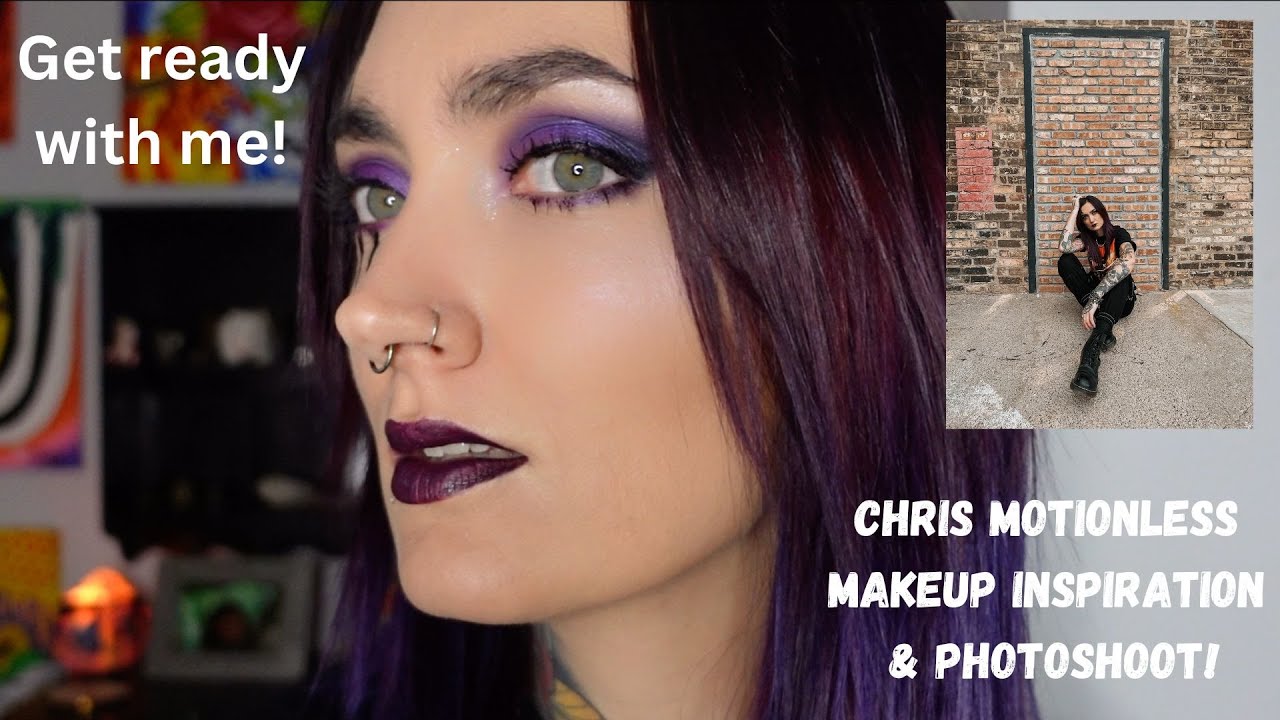 Vlog | Get ready with me for a photoshoot! I DYED MY HAIR PUPLE. Chris Motionless inspiration - GRWM