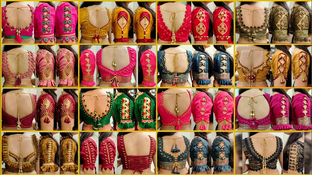 🎊80+ New Model Back Neck Blouse With Matching Sleeve Design l Stylish Blouse & Sleeves Collection💖