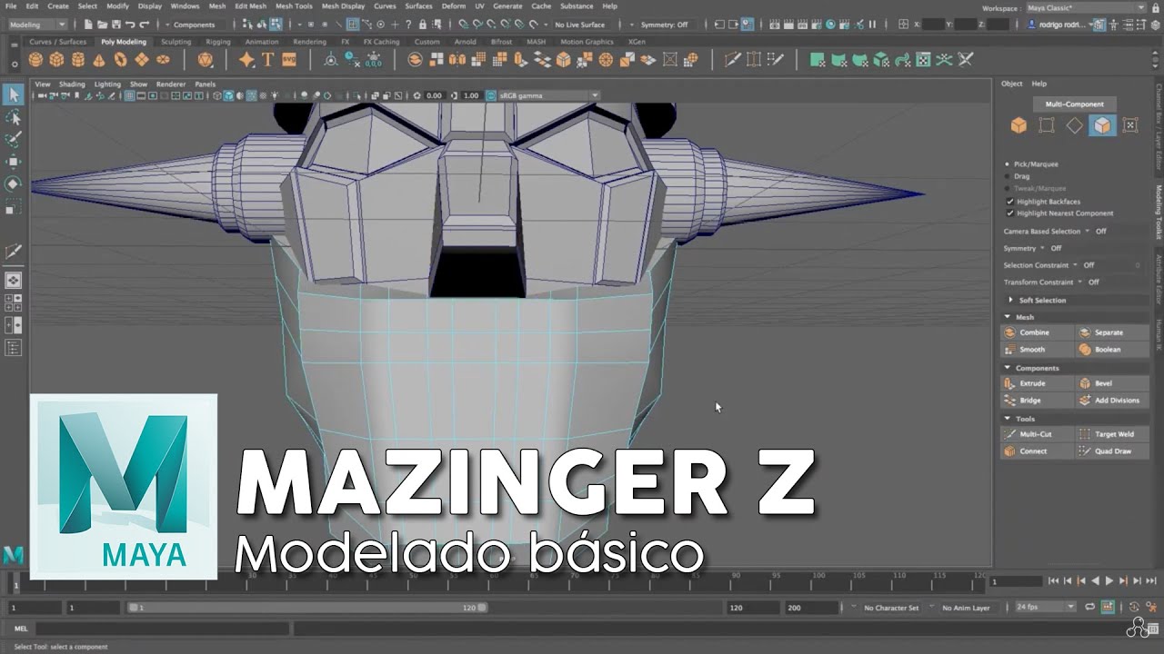 MAZINGER Z Basic Modeling Mazinger Z Head #mazingerz #timelapse #AutodeskMaya