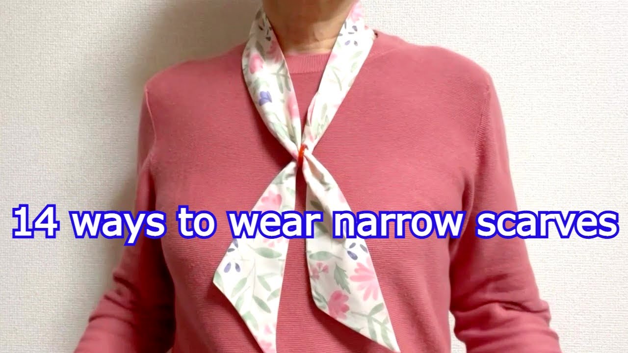 ♡【細いスカーフ ツイリーの巻き方】１４アレンジ！指輪を使う時も扱いやすくとても便利！how to wear narrow scarves 14 ways