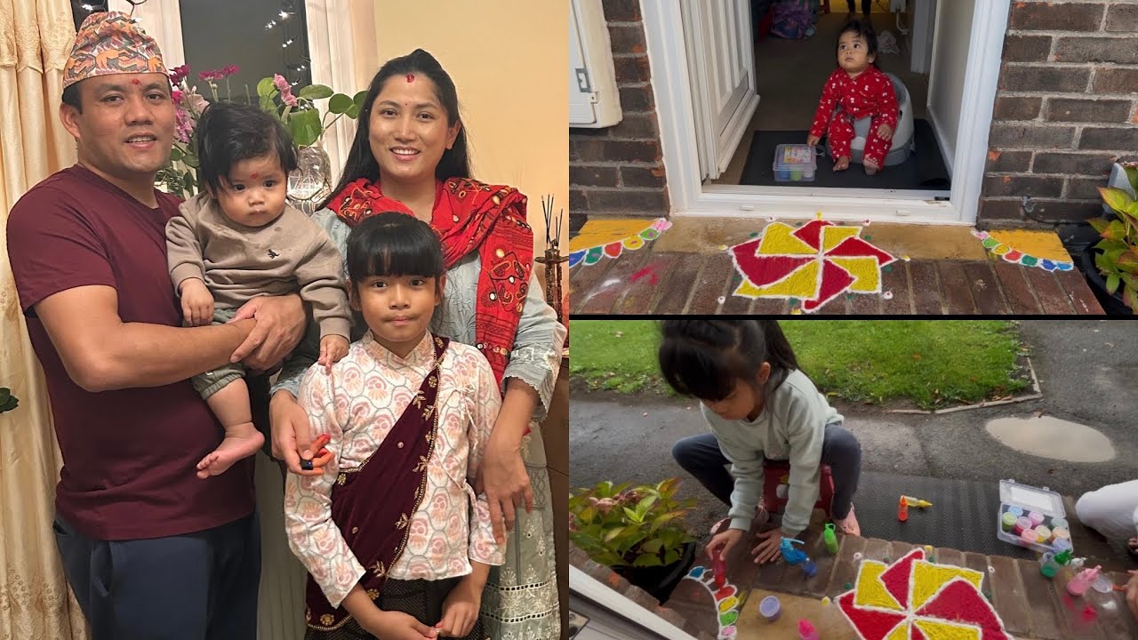 Laxmi Puja- Festive food preparation- Rangoli Celebrating Tihar 2025/2082 with my family 
