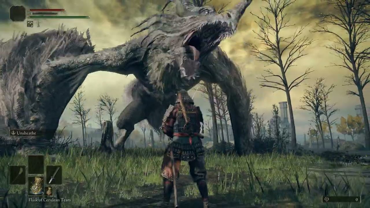 Samurai vs Flying Dragon Agheel (NO HIT) - Elden Ring Boss 008/165 (Full Fight)
