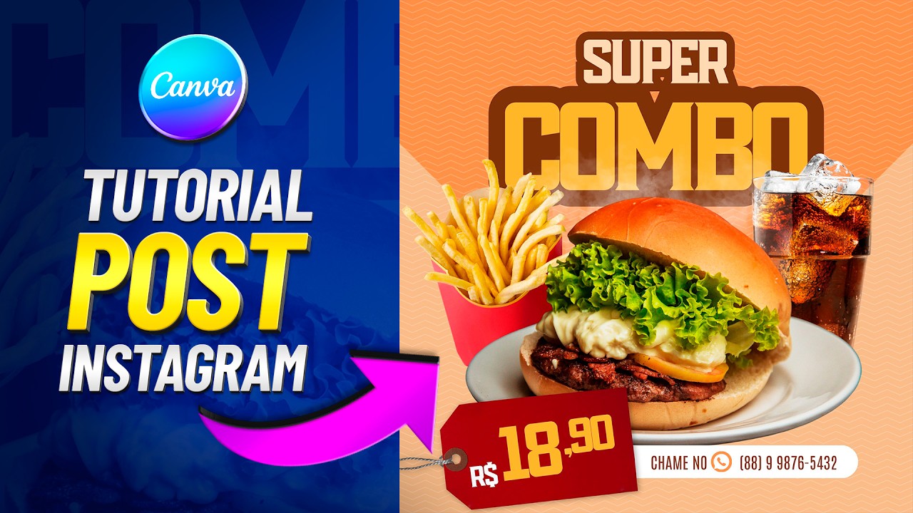 Como Fazer Flyer de Hamburgueria no Canva