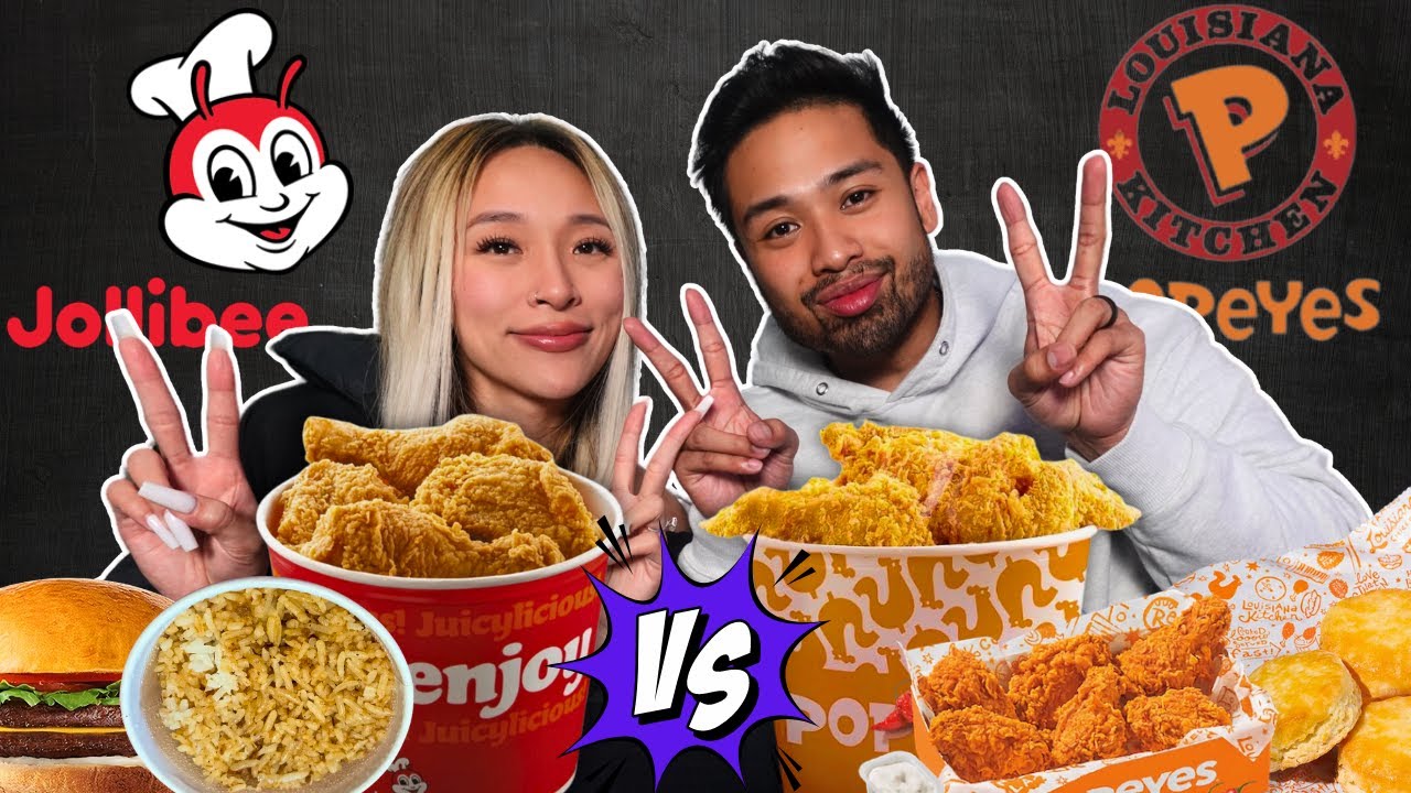 Jollibee vs Popeye's Fried Chicken Mukbang (Sean's Last Mukbang)