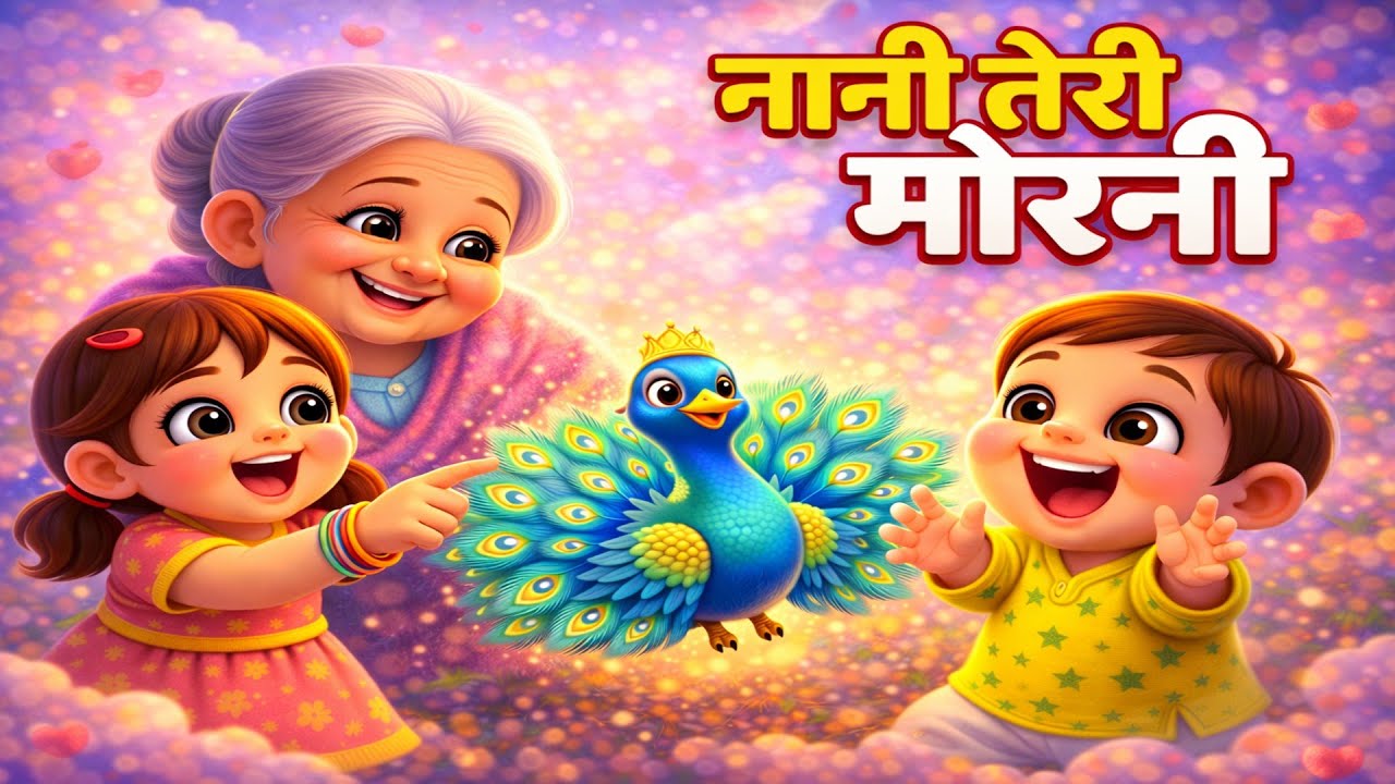 नानी तेरी मोरनी को मोर ले गए 🦚 | Hindi Rhymes for Kids | Animated Kids Song