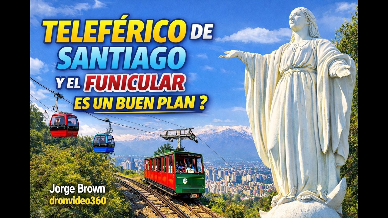 TELEFÉRICO SANTIGO DE CHILE - CERRO SAN CRISTOBAL #dronvideo360 #citytoursantiago #cerrosancristobal