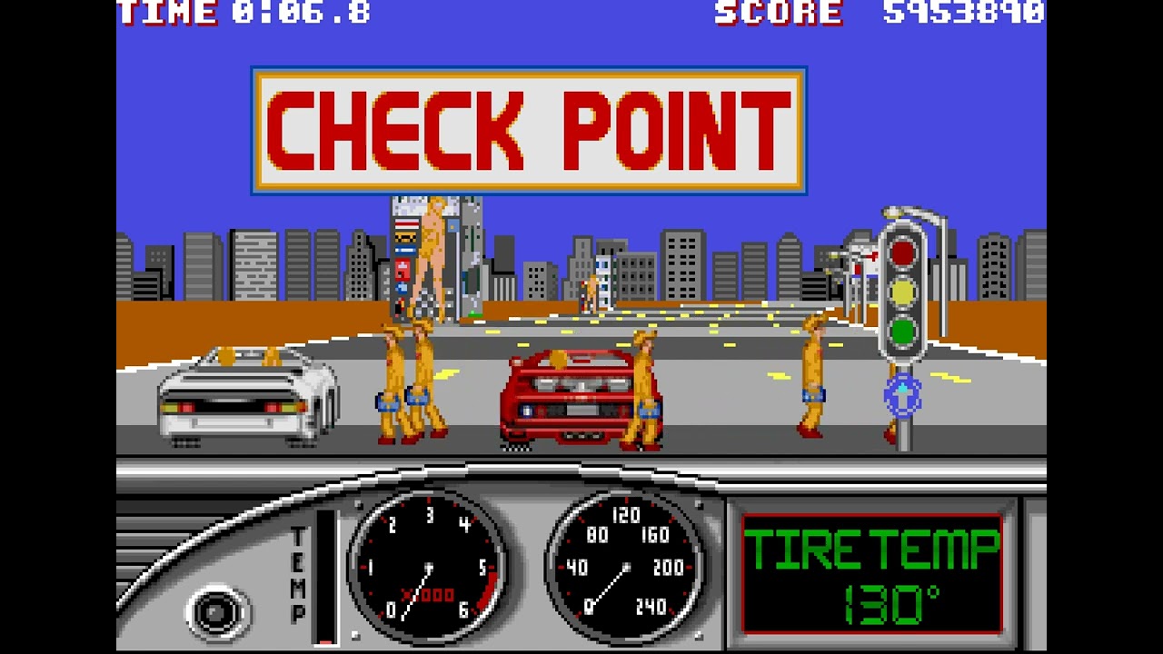 PC DOS Gameplay - Turbo Outrun (Worst conversion)