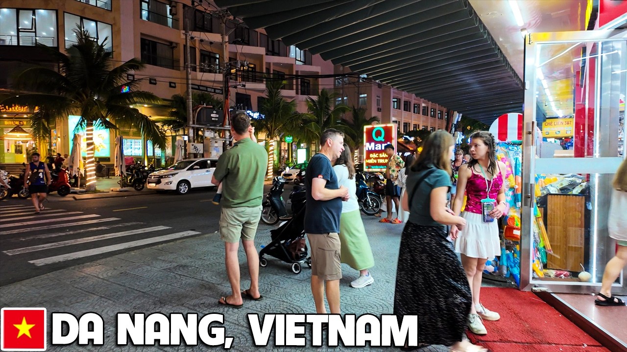 Da Nang Vietnam Nightlife Street Walking Tour - An Thuong Tourist Area Summer 2026