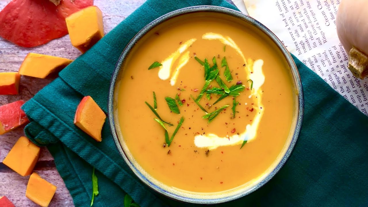 K&uuml;rbiscremesuppe Rezept - schnelle Suppe mit K&uuml;rbis
