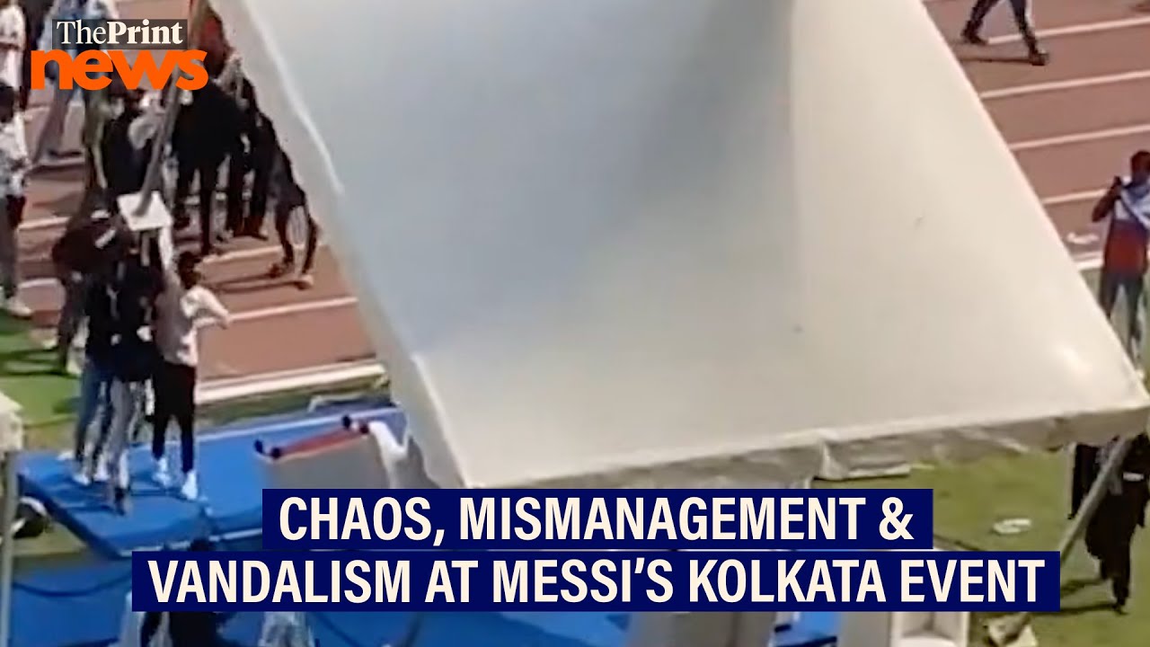 Chaos & mismanagement at Messi’s Kolkata event: Fans resort to vandalism