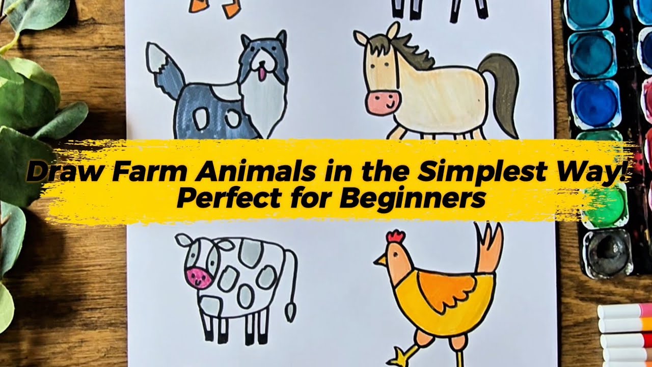 Draw Farm Animals in the Simplest Way! Perfect for Beginners 🐄🐑🐔