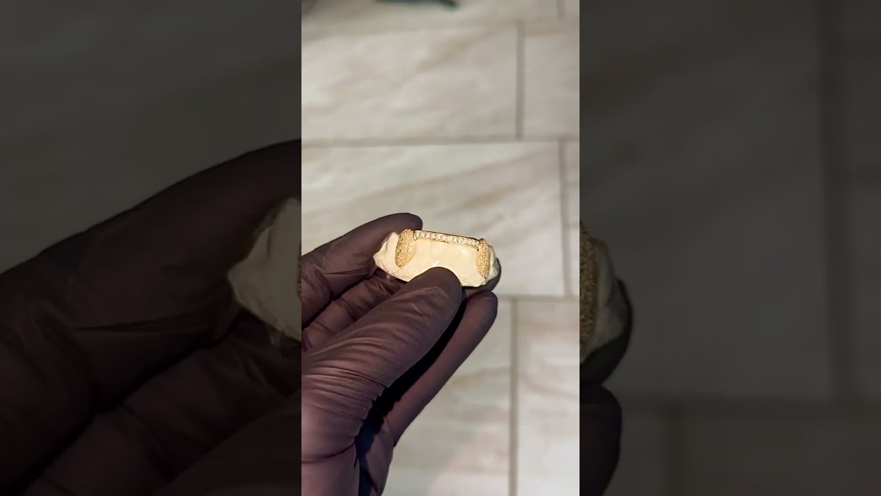 diamond bar diamond dust gold grillz