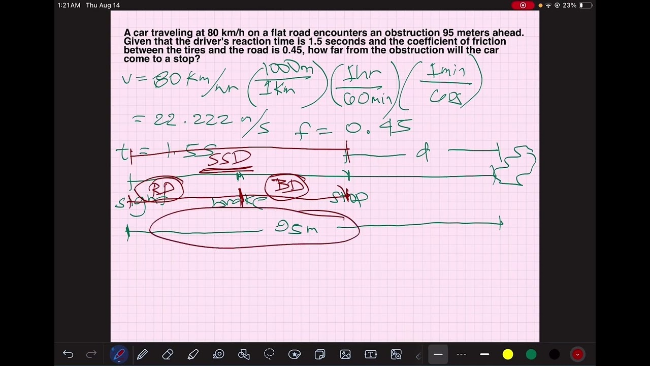 Stopping Sight Distance Sample Problem - Transportation Engineering 