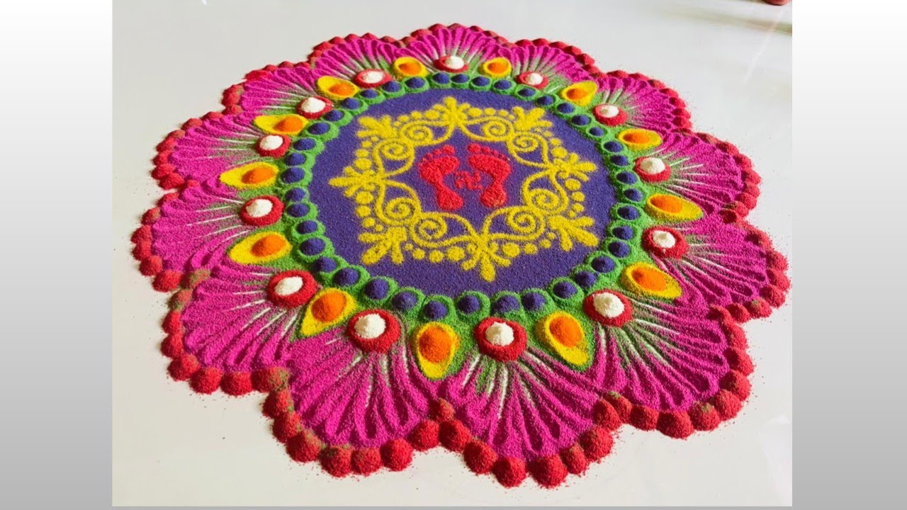 Rangoli Design For Beginners | Easy Rangoli designs #rangoli #kolam #muggulu #rangolidesigns #art 
