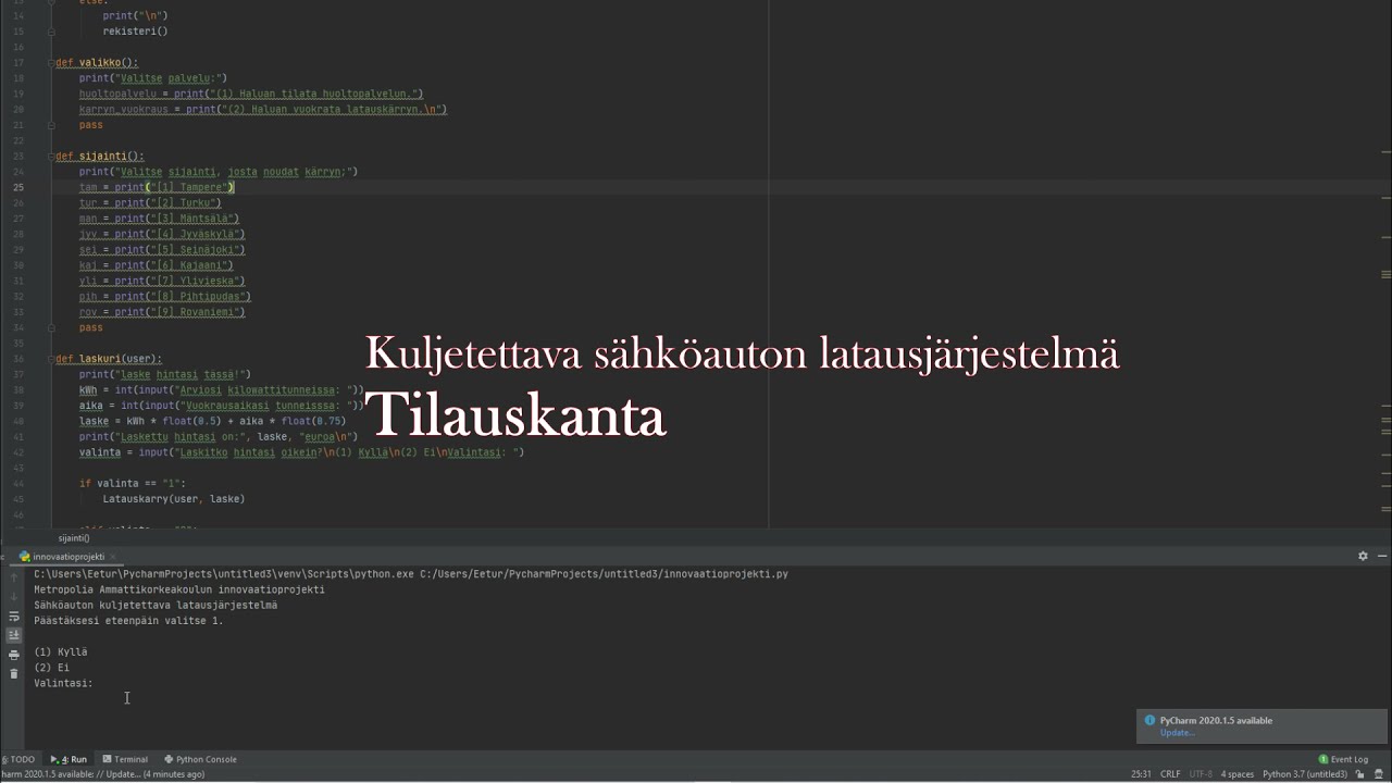 Kuljetettava s&auml;hk&ouml;auton latausj&auml;rjestelm&auml;: Tilauskanta