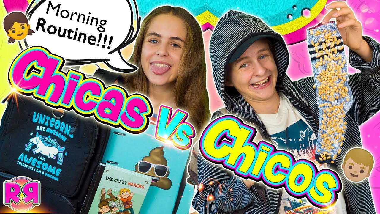 RUTINA de MAÑANA para ir al COLEGIO 👫Chicos Vs Chicas ¿Qué hay en mi MOCHILA? HAUL material escolar