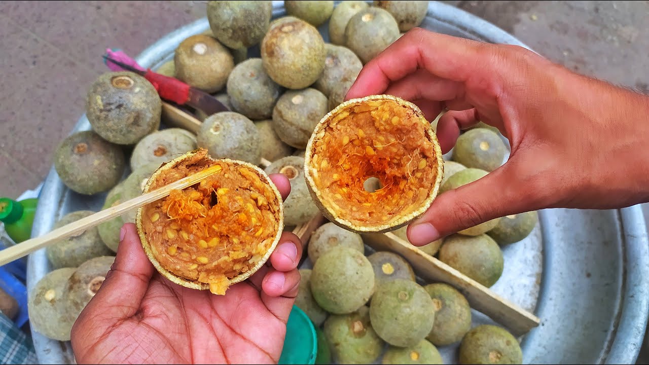 Mouth Watering Tasty Masala Bel Wood Apple | Asian street food