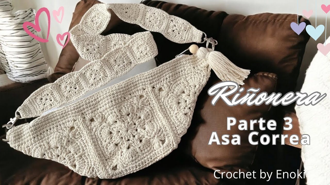 RIÑONERA Cangurera a CROCHET - Parte 3 ASA Correa cartera