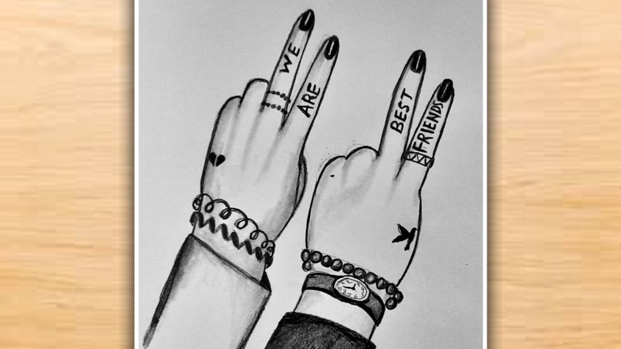 Best Friends Drawing | BFF Drawing Easy | Friendship Day Special Drawing | Best Friends Drawing