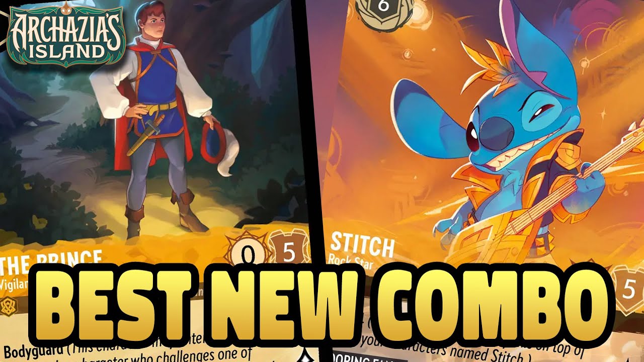 NEW ARCHAZIA ISLAND UPDATED ROCKSTAR STITCH 🟡⚪️ Disney Lorcana Deck