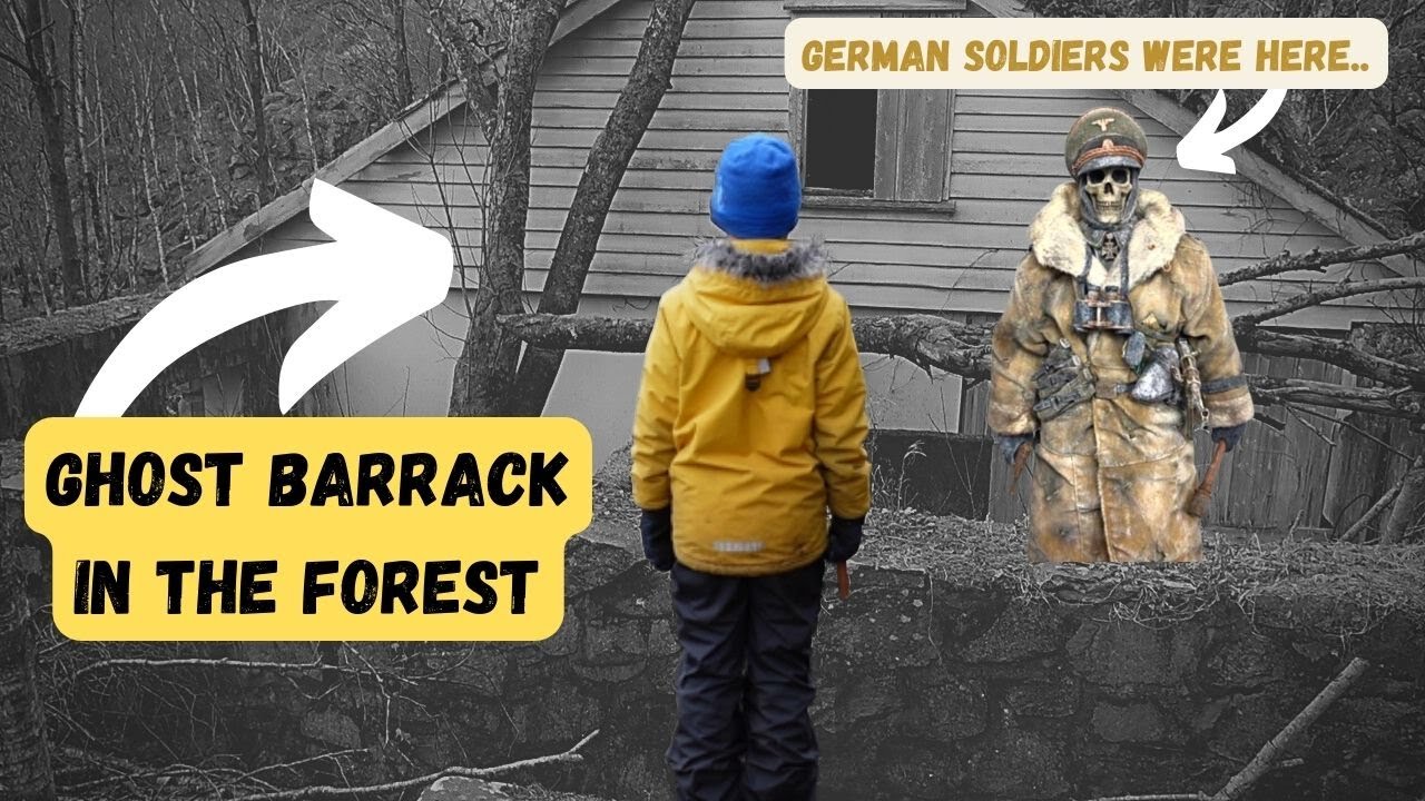 Spooky German WW2 ghost barrack in the forest. German soldiers were here.