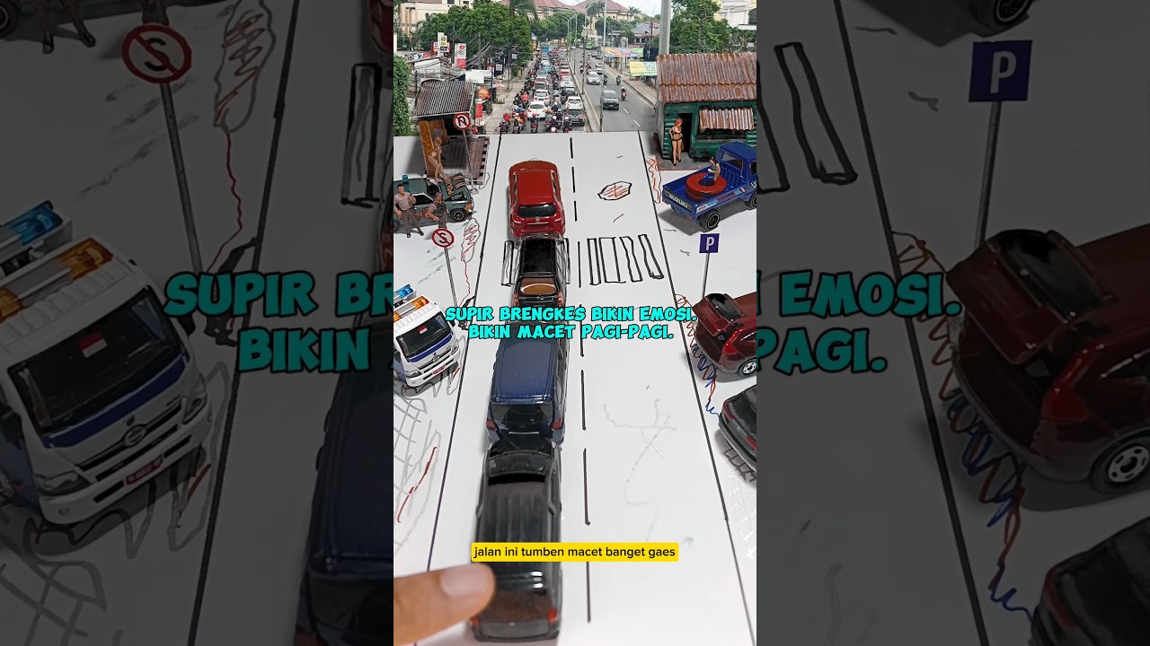 SUPIR BRENGKES BIKIN EMOSI. Bikin Macet Pagi-Pagi.