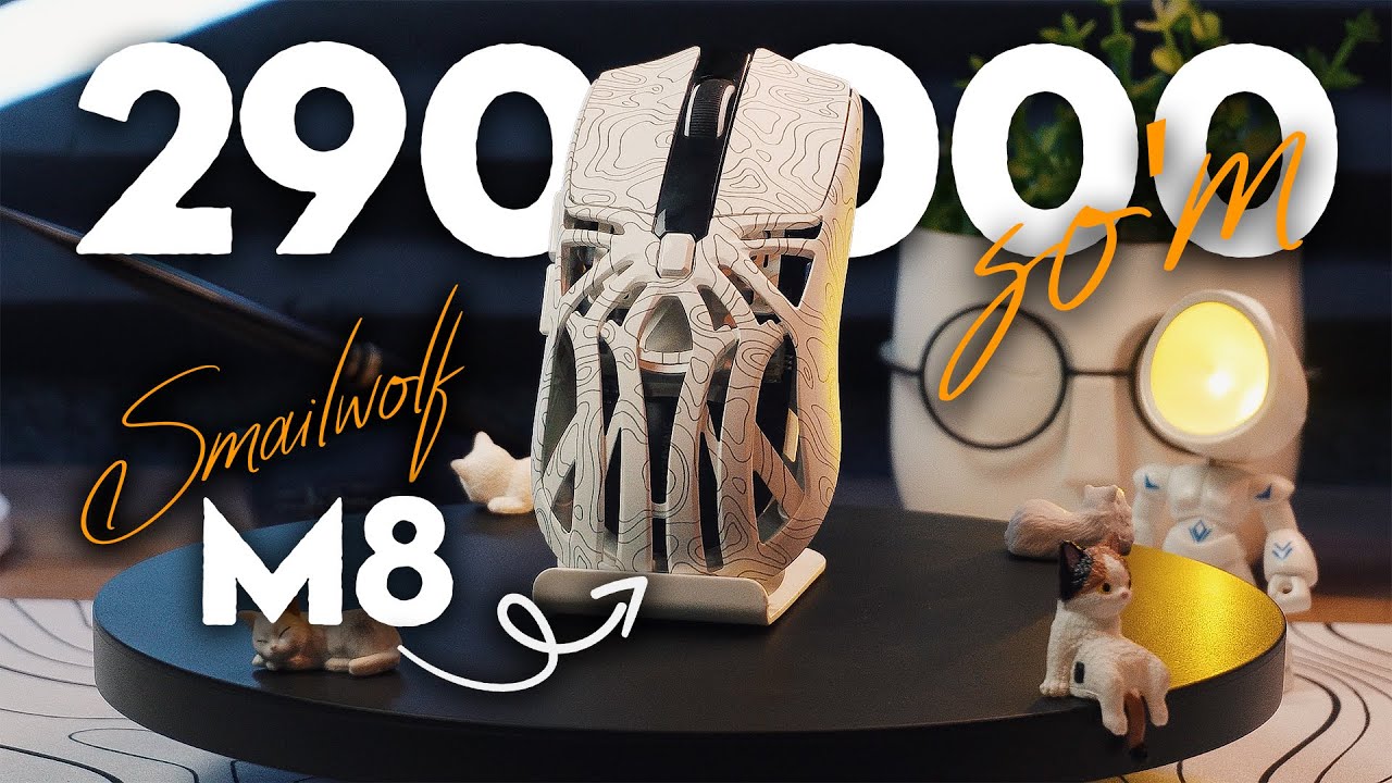 290.000 so'm Smailwolf M8 kichik ekran, 12.000 Dpi, 3 xil rejimda ishlatish imkoni video tahlil