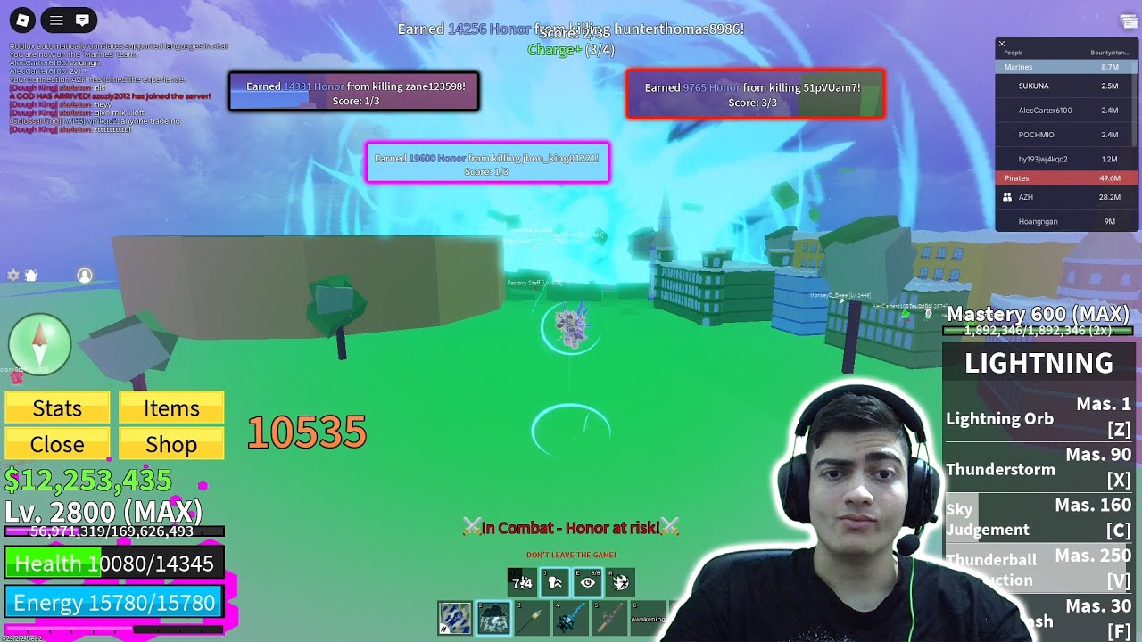 Blox Fruits BOUNTY HUNTING with Lightning+CyborgV4 +Raid