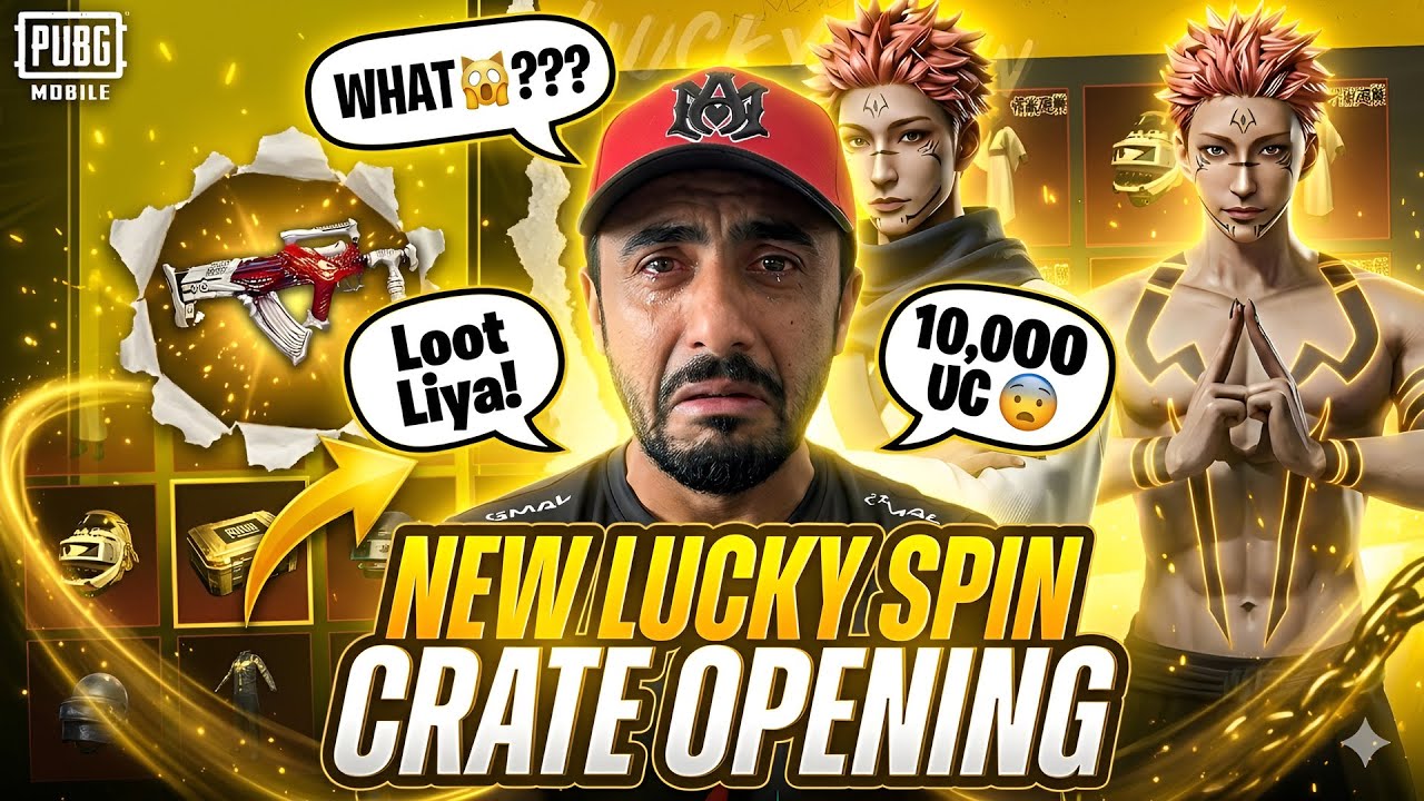 10,000UC 😱 Jujutsu Kaisen & Double Lucky Spin Treasure 🔮 PUBG Mobile Crate Opening