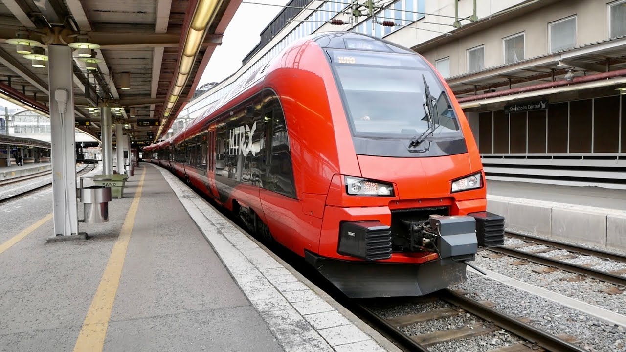 Tåg på Stockholm Central Mars 2021