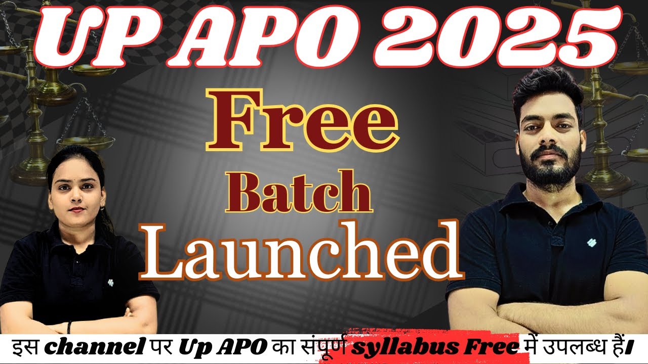 UP APO 2025  (Free Batch) |💪अब APO बनकर ही दम लेना है💪| Golden Opportunity for Hindi Medium Students