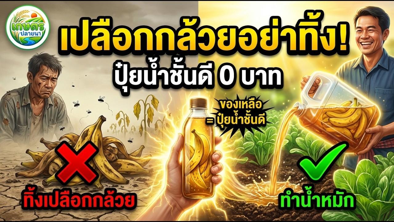 วิธีทำน้ำหมักเปลือกกล้วย กลายเป็นปุ๋ยน้ำชั้นดี