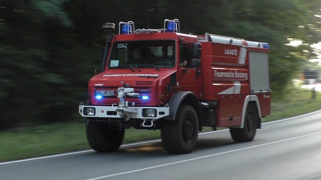 [Waldbrand am Bärwalder See/LEAG Werkfeuerwehr]  Einsatzfahrten Tanklöschfahrzeuge