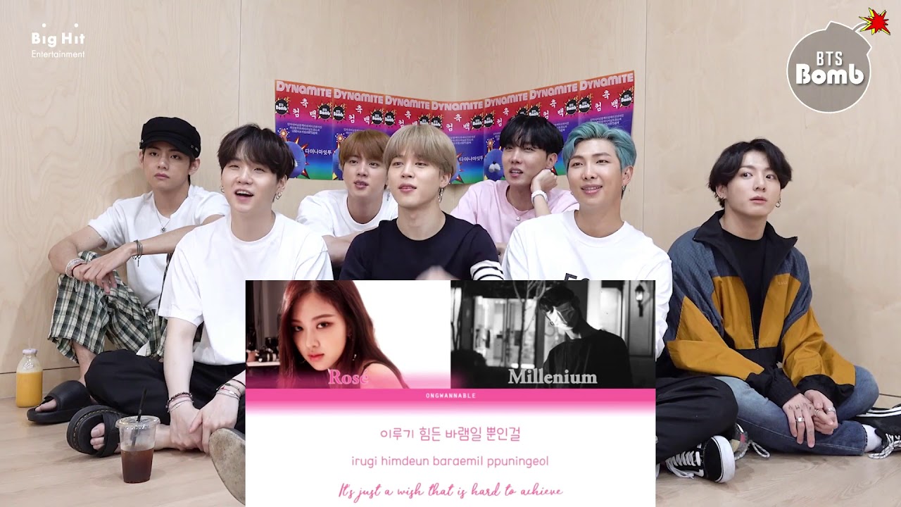 BTS REACTION TO ROSE BLACKPINK AND YG Trainee MiIIenium Song JUST DANCE