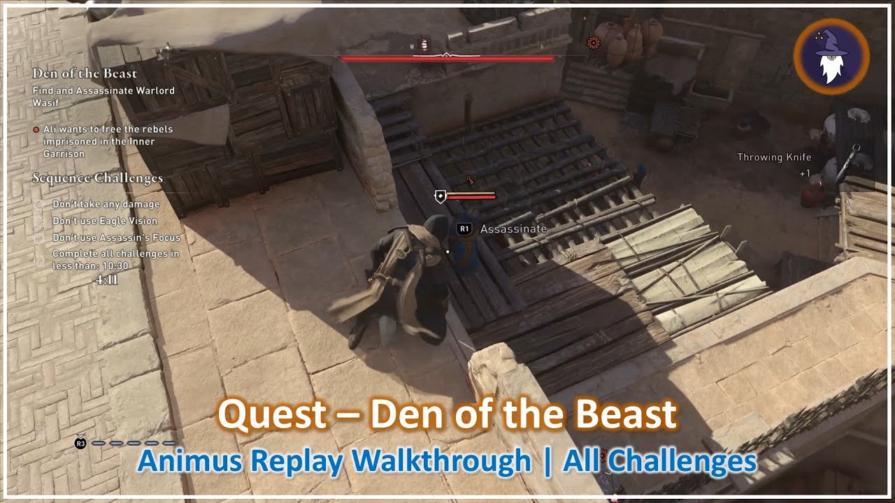 AC MIRAGE VALLEY OF MEMORY DLC | DEN OF THE BEAST - SEQUENCE REPLAY [ALL CHALLENGES]
