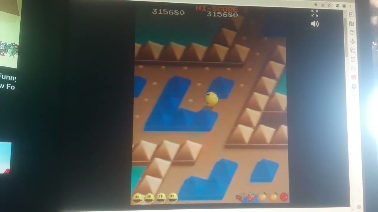 Pacmania: my Score is 366420 I didn't beat it but I got high score