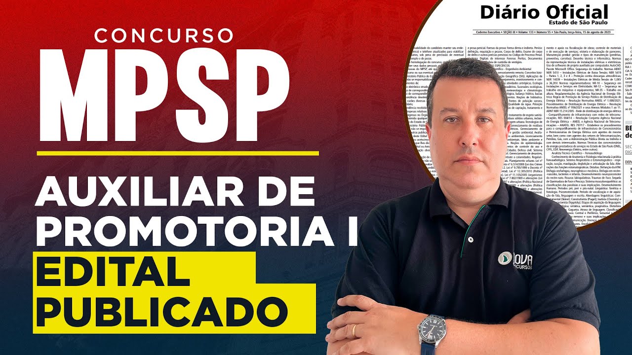 CONCURSO MPSP 2025: EDITAL PUBLICADO AUXILIAR DE PROMOTORIA 🔥