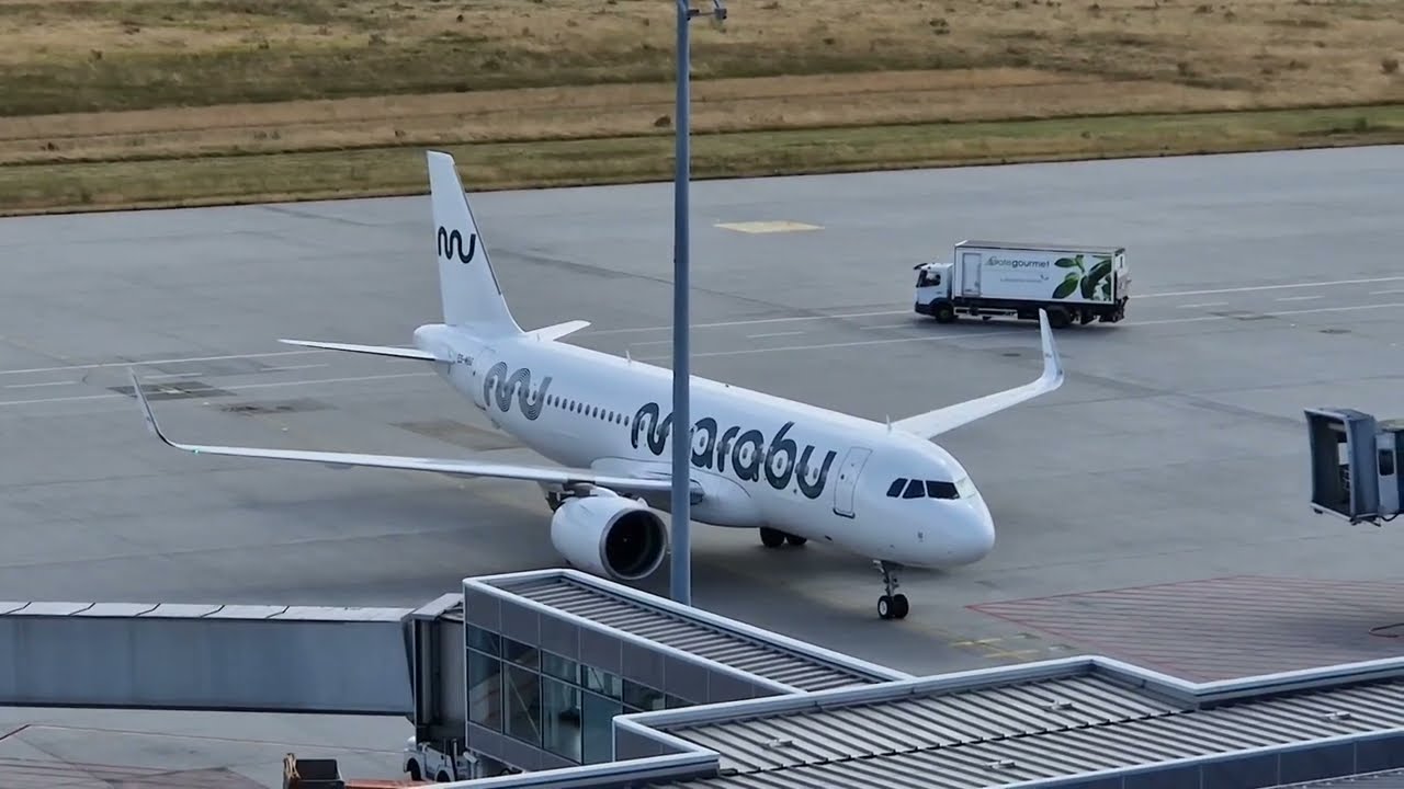 Marabu A320neo Abfertigung des Fluges Leipzig-Mallorca