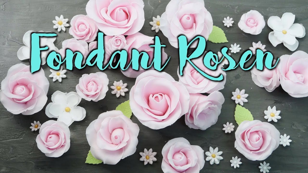 FONDANT ROSEN SELBER MACHEN | einfache Tortendeko selber machen [ Fondant Blumen herstellen ]