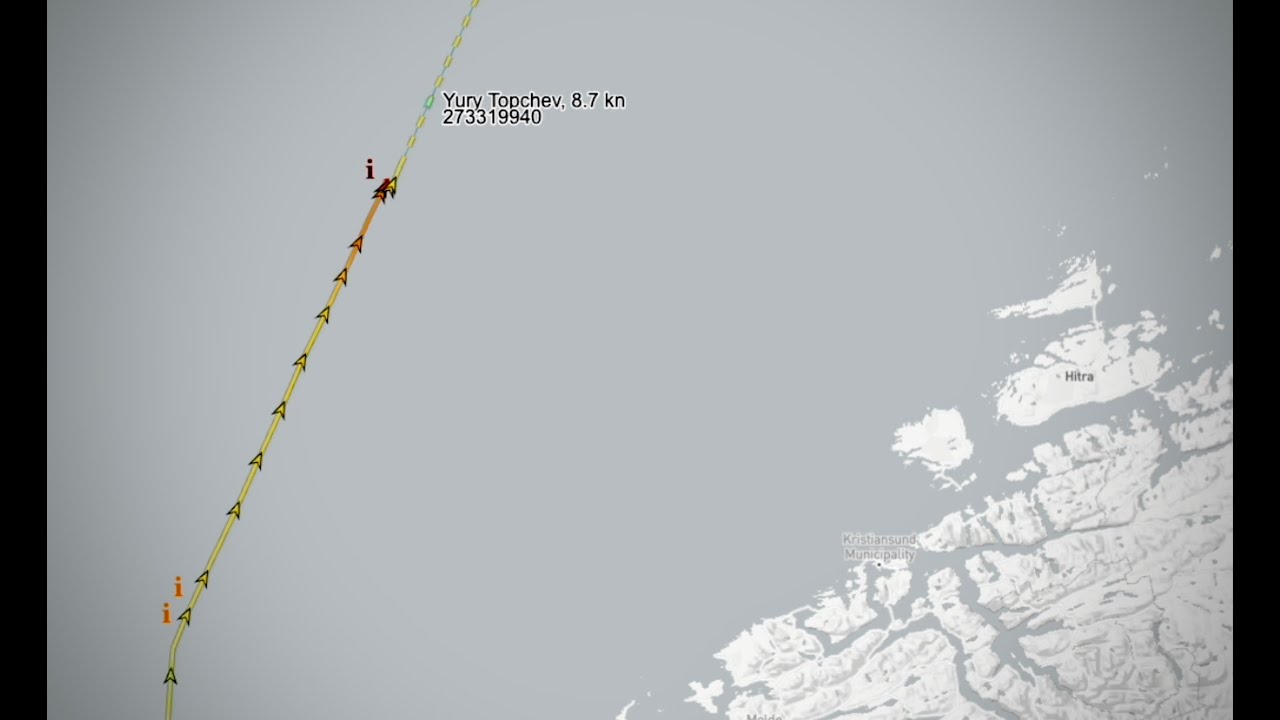 Russian icebreaker Yury Topchev - track since 221022.