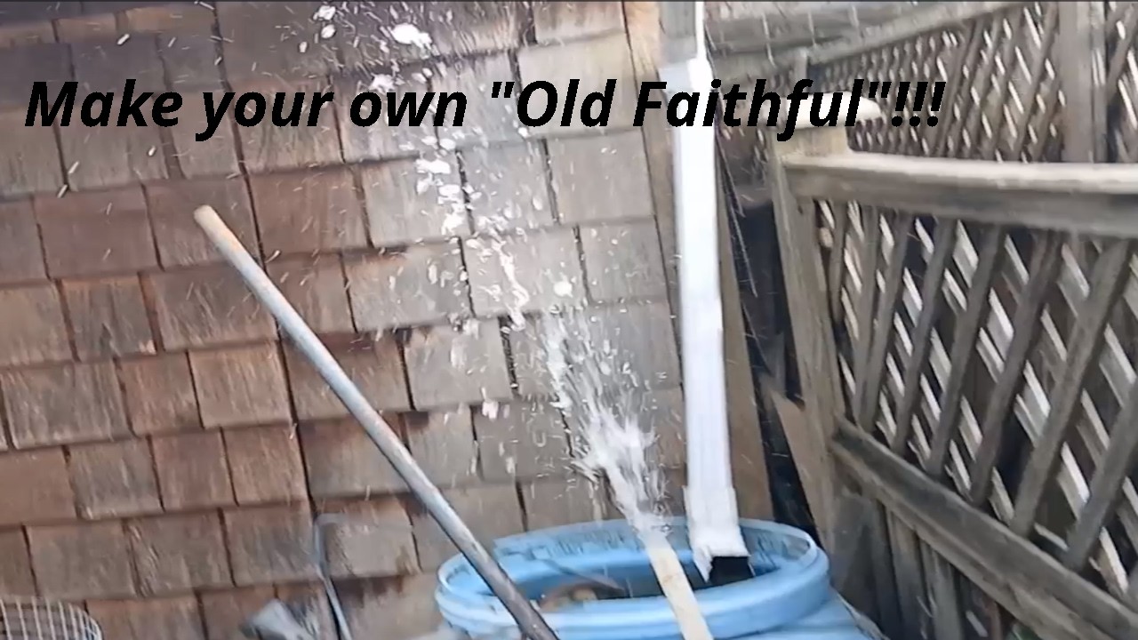 Make a geyser that is powered by a small pond  air pump.  I demonstrate how to do it.