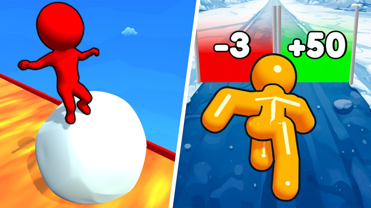 Snow Race VS Tall Man Run - All Level Gameplay Android,iOS - NEW BIG APK UPDATE