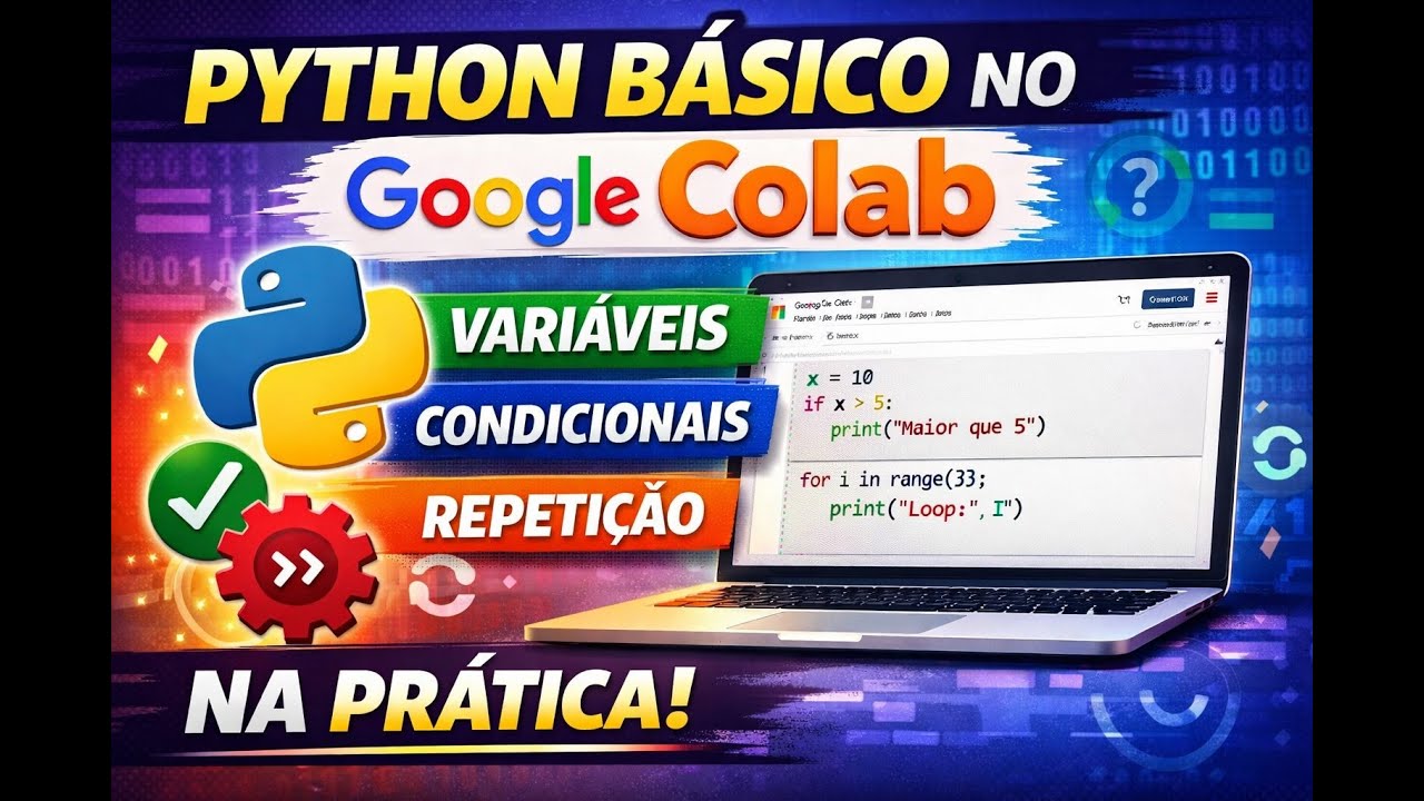 Python Básico no Google Colab: Variáveis, Condicionais e Repetição (na prática)
